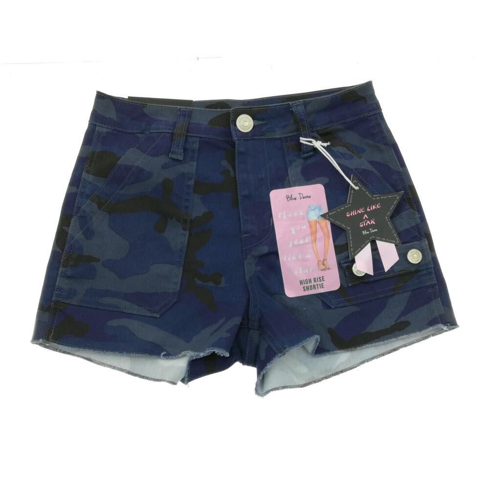 Blue Desire Blue Camouflaged Shorts Size 15